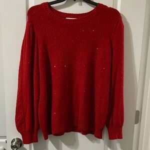 Liz Claiborne Vibrant Red Crew Neck Sweater